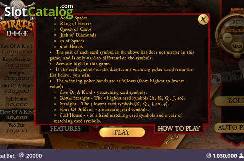 Скрин8. Pirate Dice (FunFair) слот