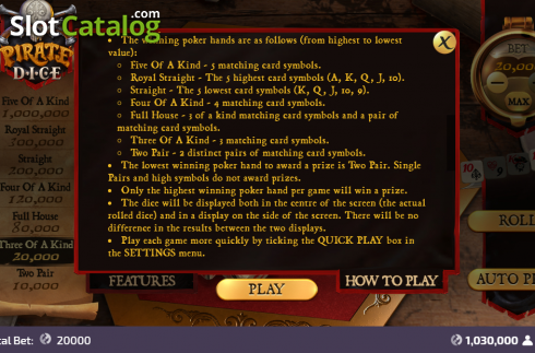 Скрин9. Pirate Dice (FunFair) слот
