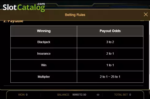 Скрин4. Thunder Blackjack слот
