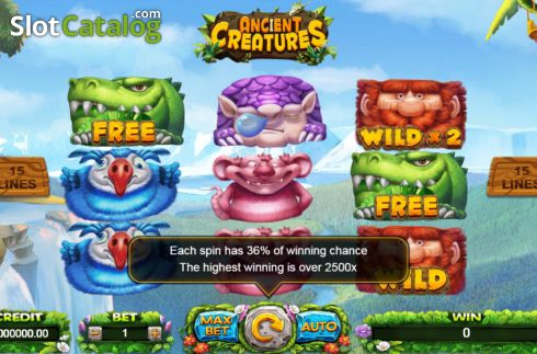 Скрин2. Ancient Creatures слот