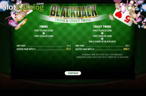 Скрин2. BlackJack Twins and Crazy Twins слот