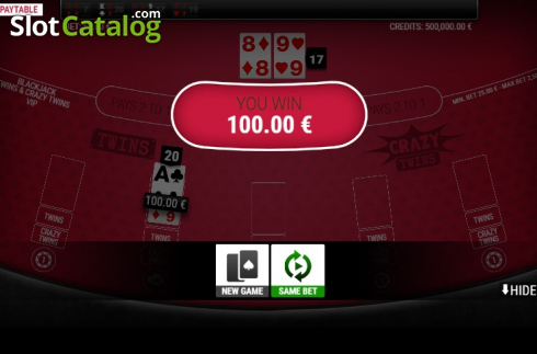 Скрин6. BlackJack Twins and Crazy Twins VIP слот