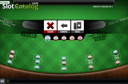 Скрин3. BlackJack Twins and Crazy Twins Extended слот