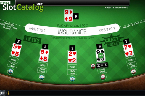 Скрин4. BlackJack Twins and Crazy Twins Extended слот
