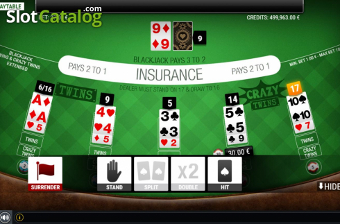 Скрин5. BlackJack Twins and Crazy Twins Extended слот