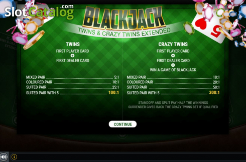 Скрин2. BlackJack Twins and Crazy Twins Extended слот