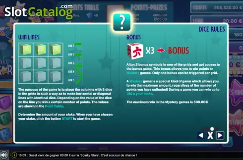 Скрин8. Sparky Stars Dice слот