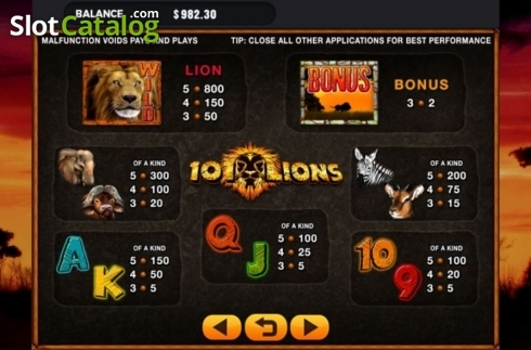Скрин6. 101 Lions слот