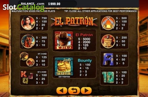 Скрин5. El Patron (GMW) слот