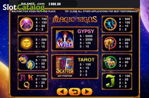Скрин5. Magic Signs слот