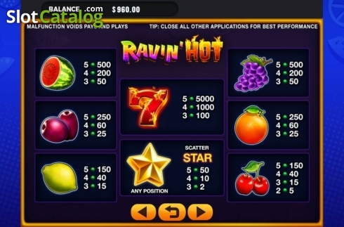 Скрин4. Ravin' Hot слот