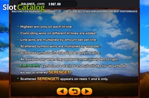 Скрин6. Serengeti (GMW) слот