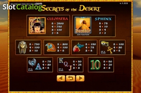 Скрин4. Secrets of the Desert слот