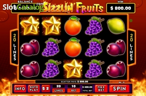 Скрин3. Sizzlin' Fruits слот