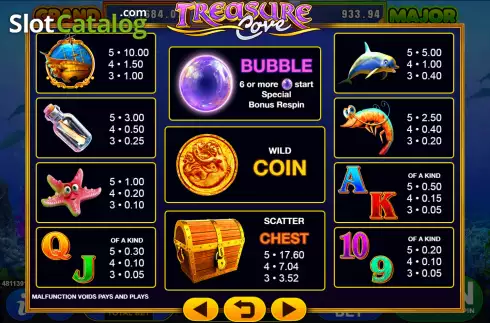 Скрин6. Treasure Cove (GMW) слот