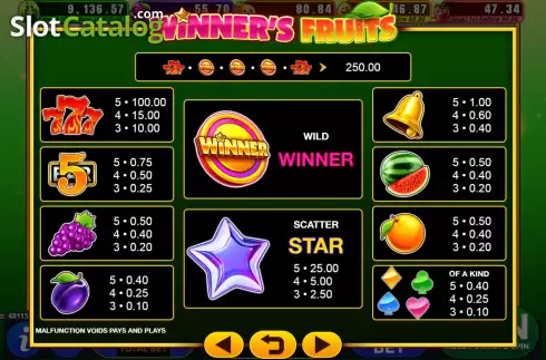 Скрин5. Winner's Fruit слот