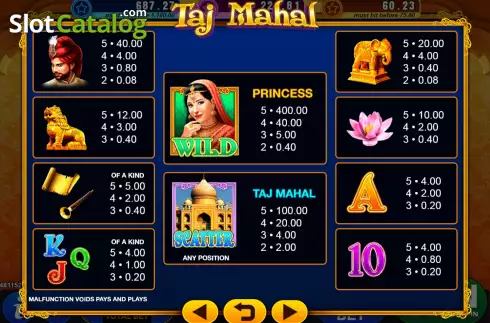 Скрин5. Taj Mahal слот