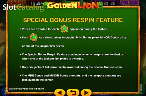 Скрин7. Golden Lion (GMW) слот