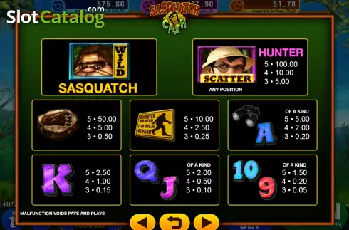 Скрин5. Sasquatch Cash слот