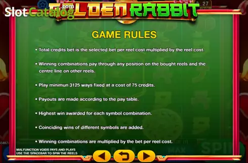 Скрин6. Golden Rabbit (GMW) слот