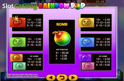 Скрин3. Rainbow Pop слот