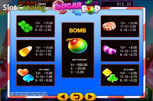 Скрин3. Sugar Pop (GMW) слот