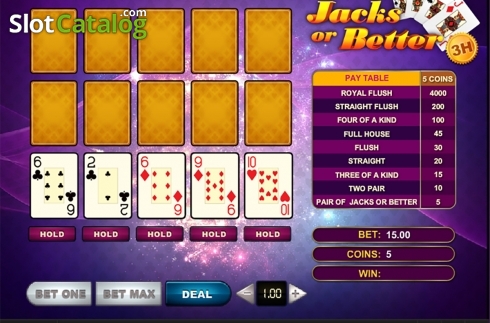 Скрин2. Jacks Or Better 3 Hands	 слот