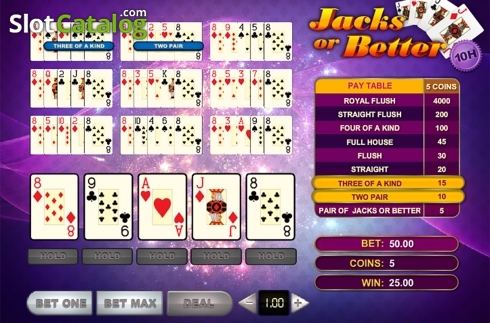 Скрин4. Jacks Or Better 10 Hands слот