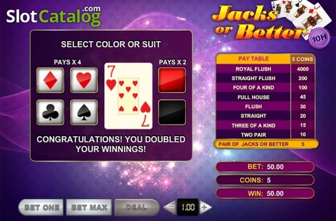 Скрин5. Jacks Or Better 10 Hands слот