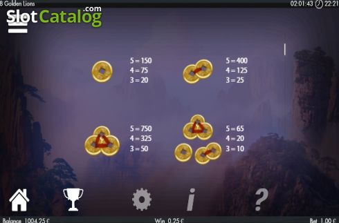 Скрин7. 8 Golden Lions слот