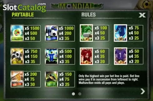 Скрин3. Mondial слот