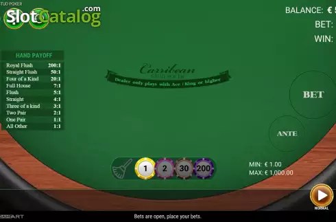 Скрин2. Caribbean Stud Poker (GameArt) слот