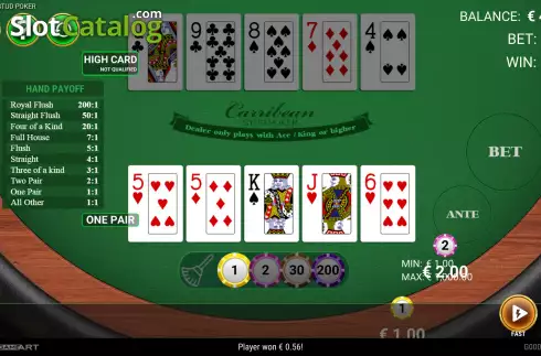Скрин3. Caribbean Stud Poker (GameArt) слот