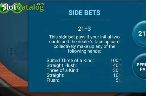 Скрин7. BlackJack Side Bets (GameArt) слот