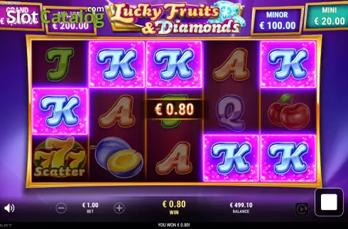 Скрин3. Lucky Fruits and Diamonds слот