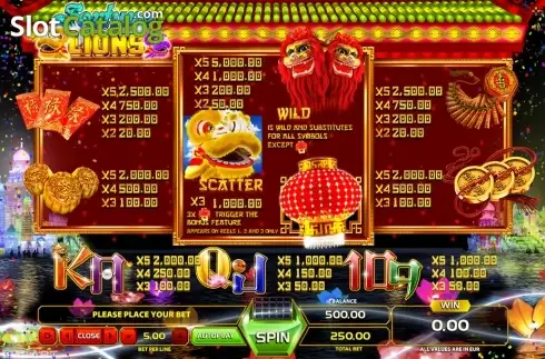 Скрин7. Fortune Lions (GameArt) слот