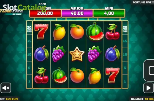 Скрин2. Fortune Five 20 Lines слот