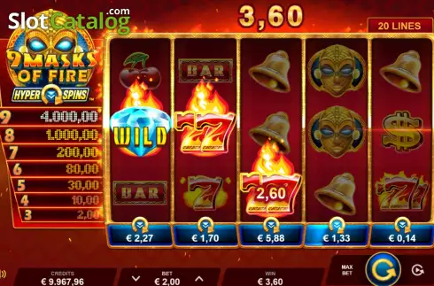 Скрин3. 9 Masks of Fire HyperSpins слот