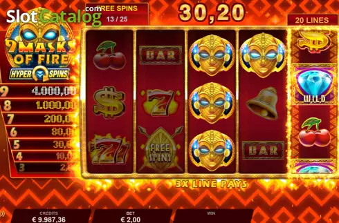 Скрин7. 9 Masks of Fire HyperSpins слот