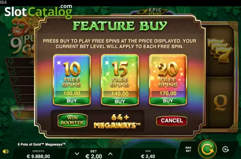 Скрин4. 9 Pots of Gold Megaways слот
