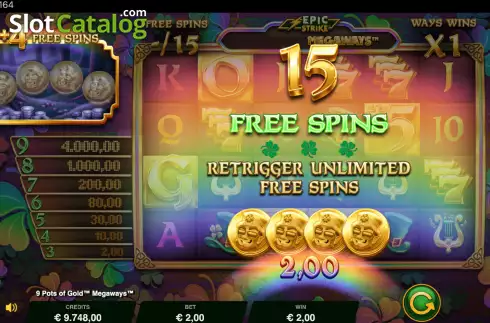 Скрин6. 9 Pots of Gold Megaways слот