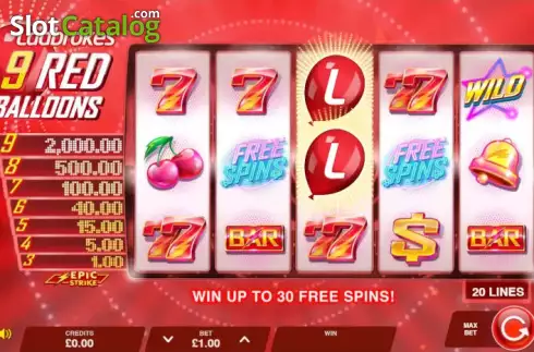 Скрин2. Ladbrokes 9 Red Balloons слот