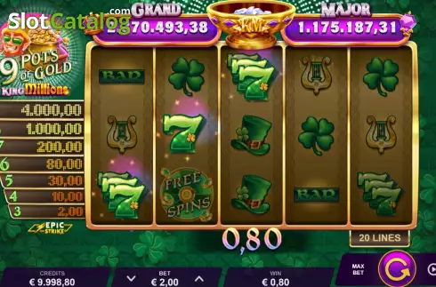 Скрин3. 9 Pots of Gold King Millions слот