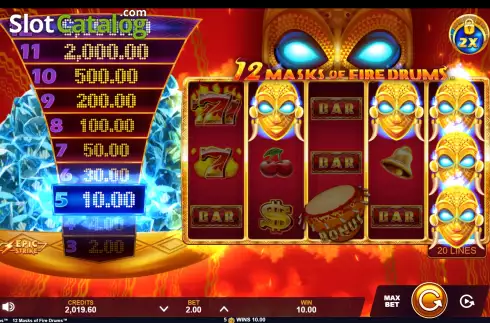 Скрин7. 12 Masks of Fire Drums слот