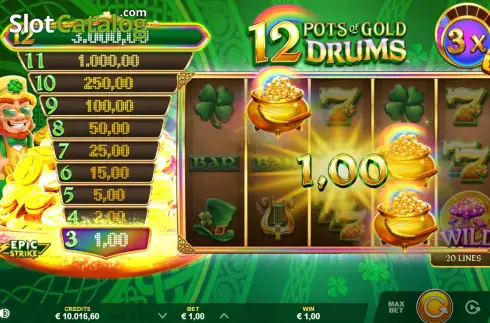 Скрин6. 12 Pots of Gold Drums слот