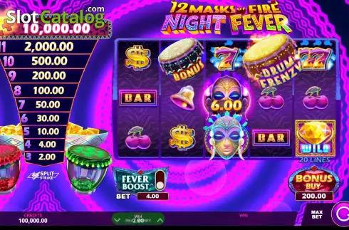 Скрин2. 12 Masks of Fire: Night Fever слот
