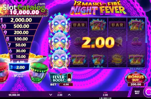 Скрин3. 12 Masks of Fire: Night Fever слот