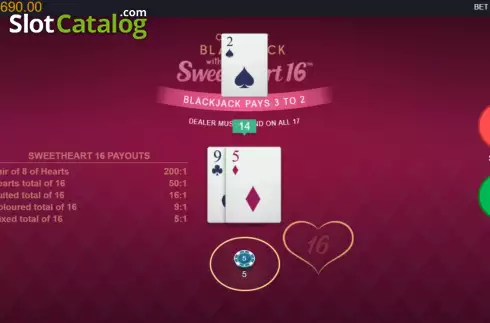 Скрин4. Classic Blackjack with Sweetheart 16 слот