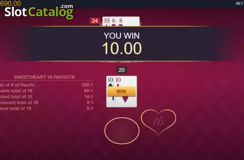 Скрин5. Classic Blackjack with Sweetheart 16 слот