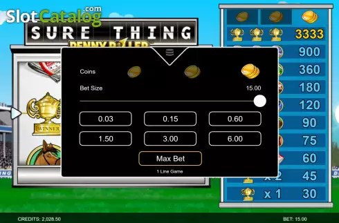 Скрин3. Sure Thing - Penny Roller слот